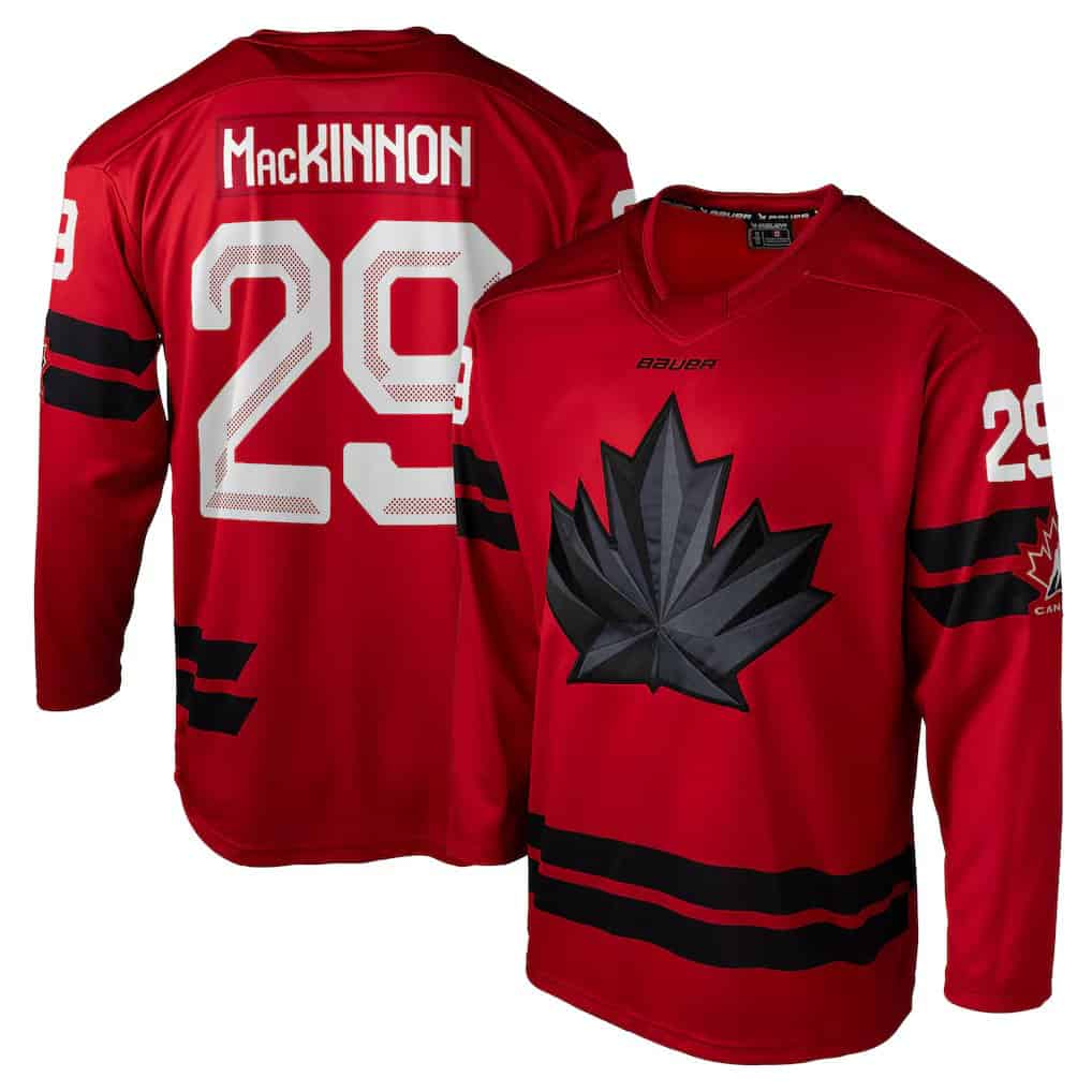 Rapha LS Midweight Jersey アメリカ国旗デザイン Nathan MacKinnon Hockey Canada Bauer 2026 Olympics Replica Jersey