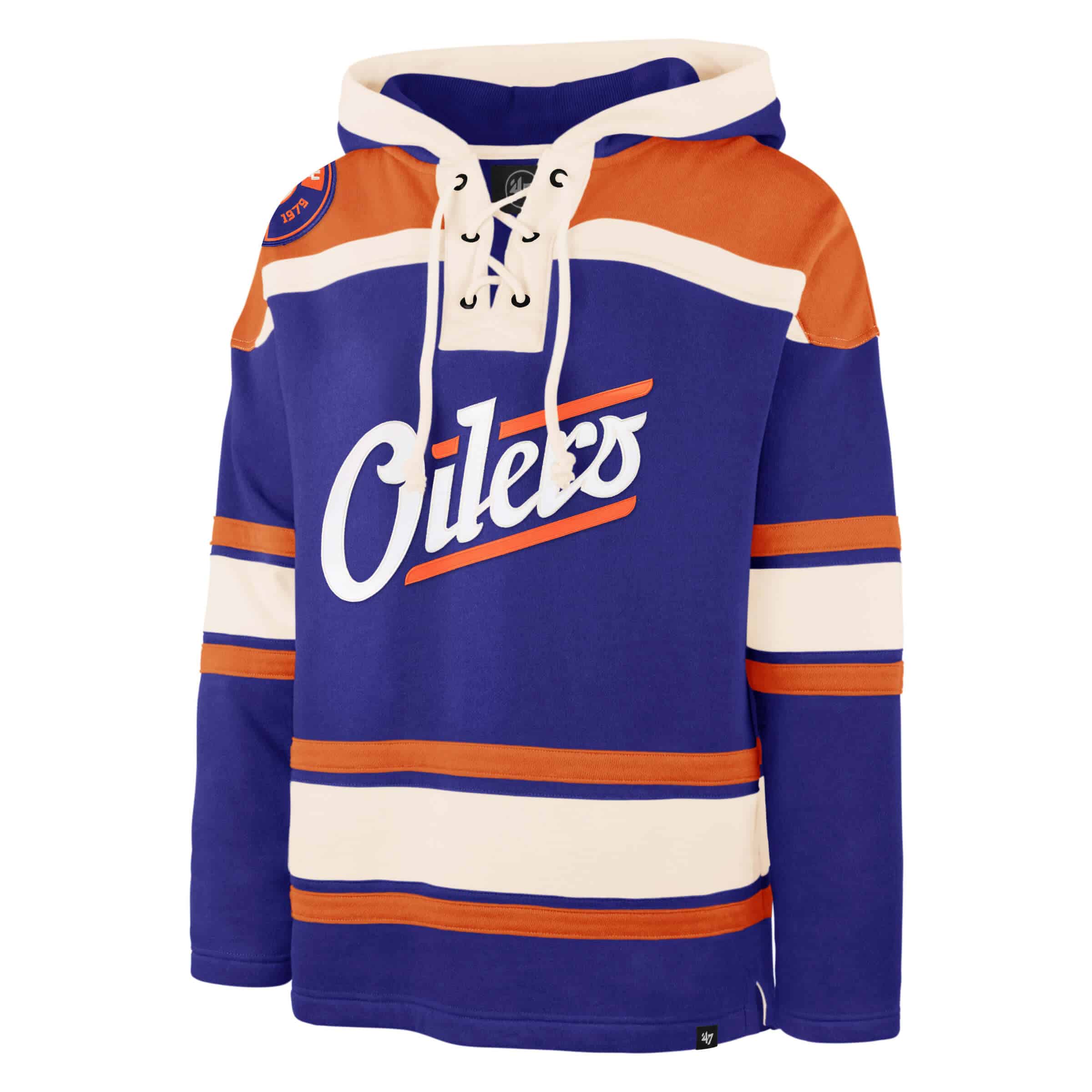 Men's Edmonton Oilers '47 Brand Alternate Logo Lacer Fleece Hoodie
