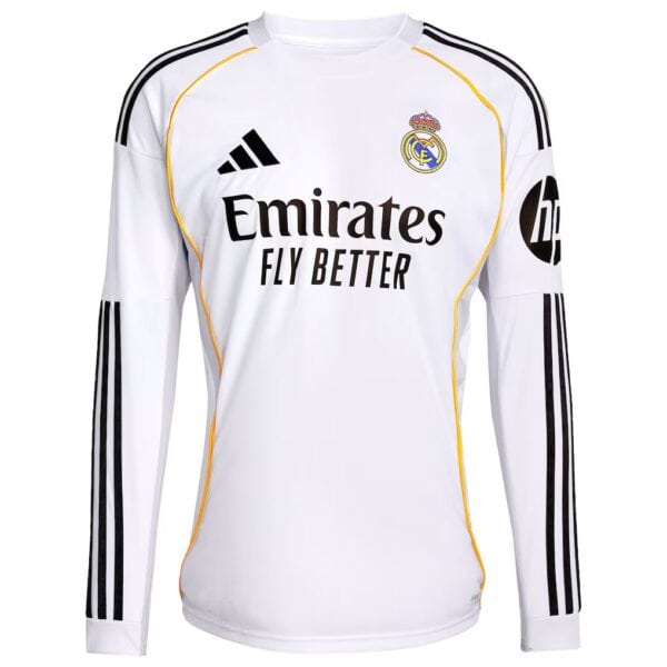 Men's Kylian Mbappé Real Madrid Adidas 2025/26 Home Long Sleeve