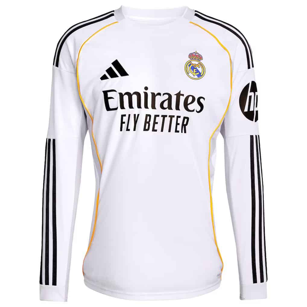 Men's Kylian Mbappé Real Madrid Adidas 2025/26 Home Long Sleeve