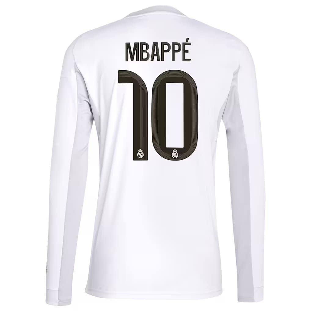 Men's Kylian Mbappé Real Madrid Adidas 2025/26 Home Long Sleeve