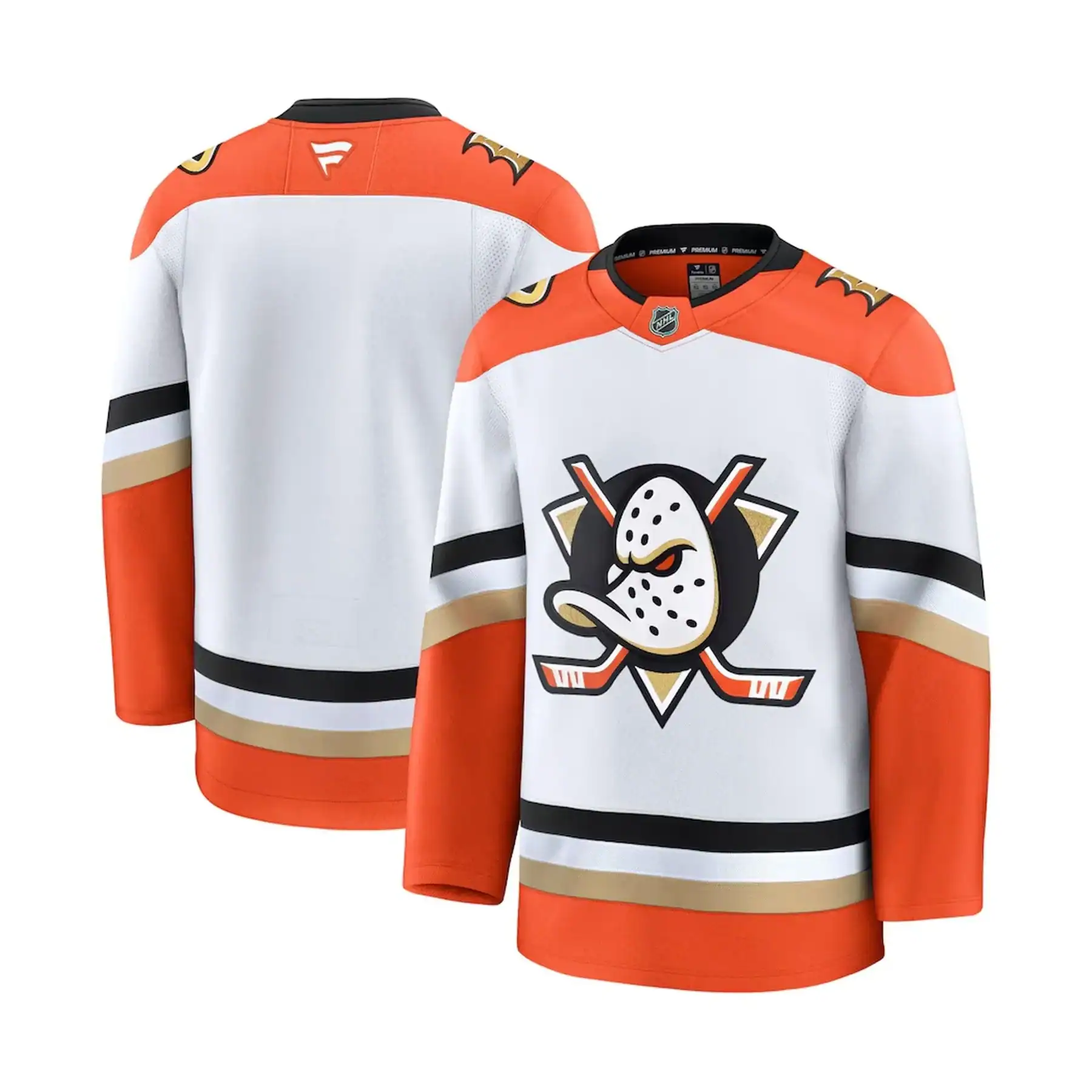 Anaheim Ducks Fanatics Away Premium Jersey - White - Sports Closet