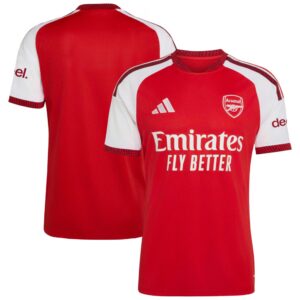 Men's Declan Rice Arsenal Adidas 2025/26 Home Replica Jersey - Red