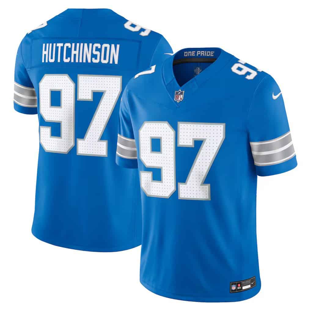 Men's Detroit Lions Aidan Hutchinson Nike Blue Team Vapor F.U.S.E.