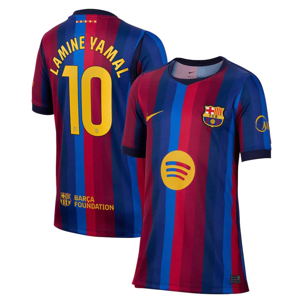 希少 00s FC BARCELONA 公式 襟付き ユニフォーム型 Tシャツ 27-home-stadium-replica-